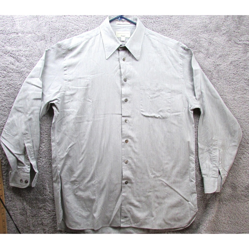 John W. Nordstrom Shirt Mens Large Gray Casual Button Down Long Sleeve Pocket - Picture 1 of 7